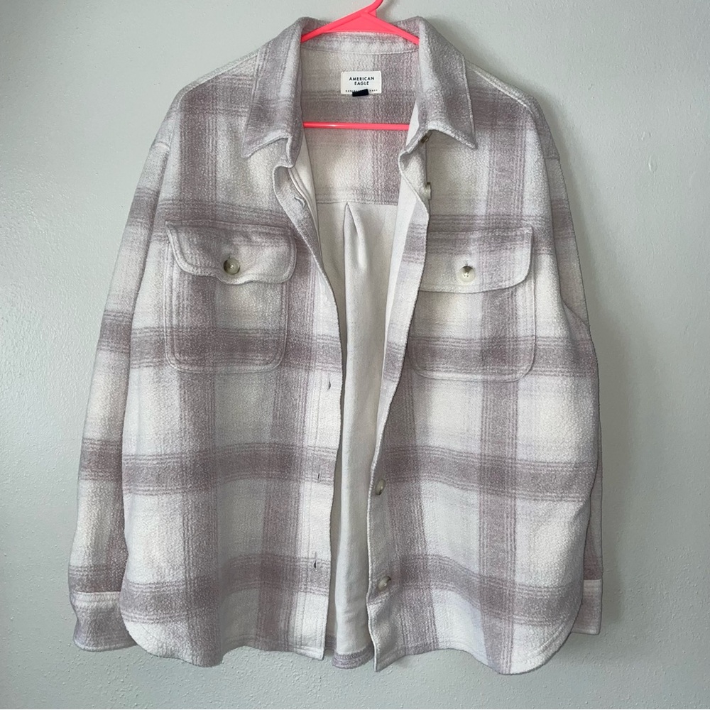 AE Oversized Plaid Fleece & Love Shacket